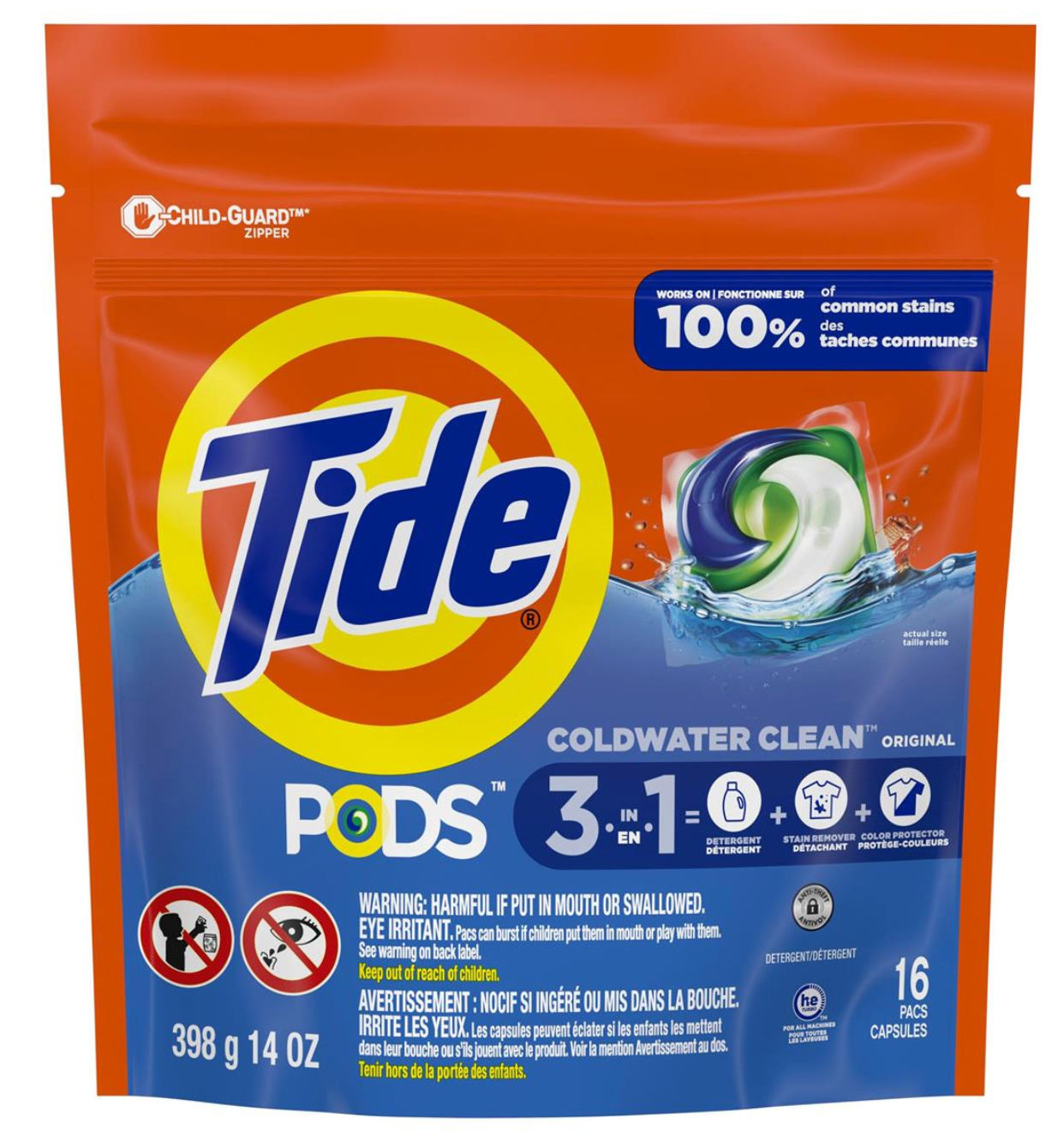TIDE PODS Laundry Detergent Soap Pacs, Spring Meadow Scent, Powerful 3-in-1 Clean, HE Compatible, 39 Count