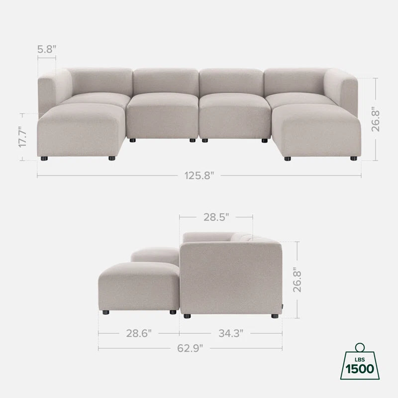 6 - Piece Upholstered Sectional